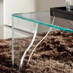 Viadurini Living Moderne Couchtische-Couchtisch aus extra klarem transparentem Kristall Made in Italy - Lithium