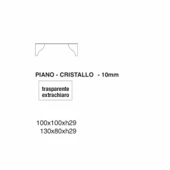 Viadurini Living Moderne Couchtische-Couchtisch aus extra klarem transparentem Kristall Made in Italy - Lithium