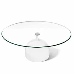 Viadurini Living Moderne Couchtische-Couchtisch aus extra klarem Kristall und Metall Made in Italy - Livigno