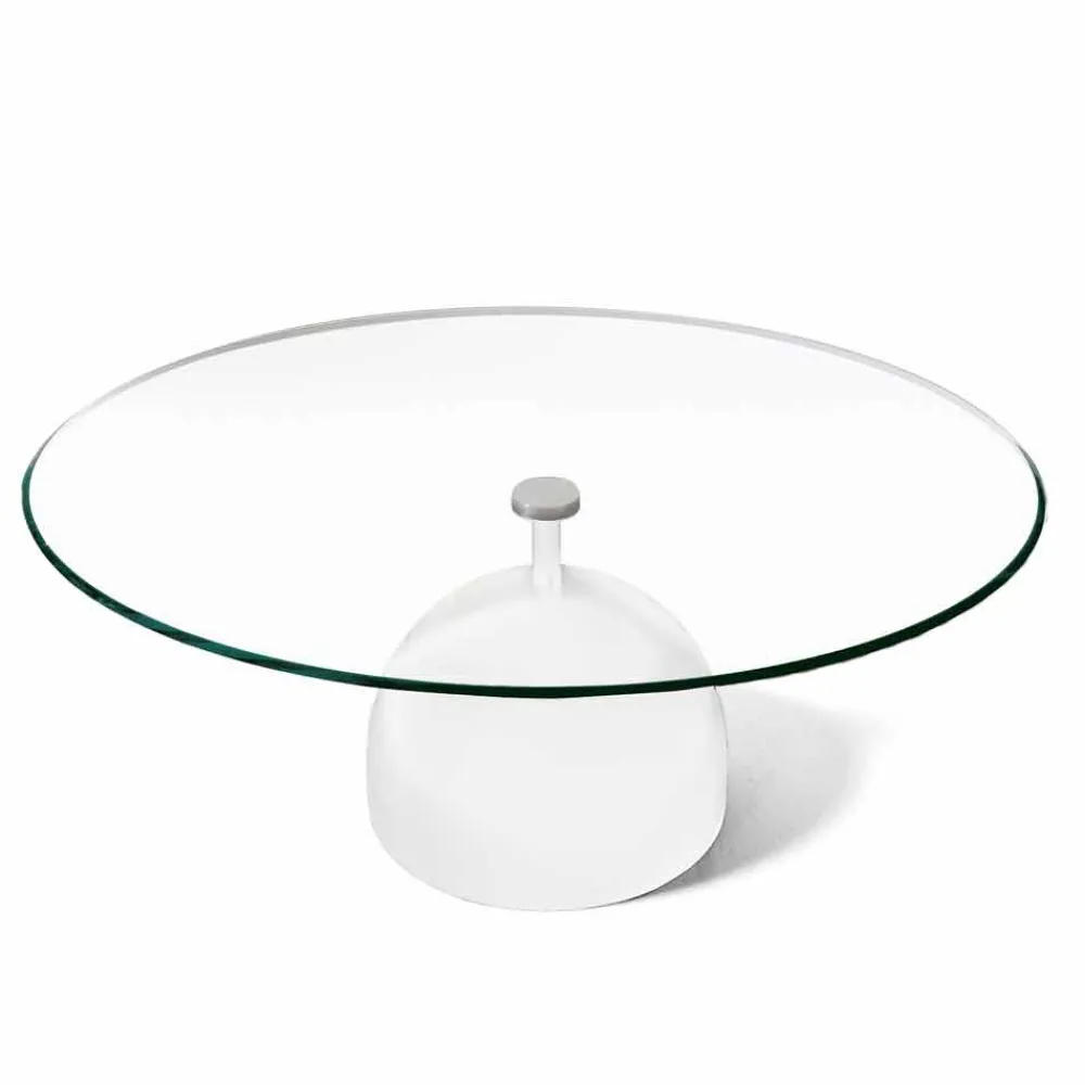 Viadurini Living Moderne Couchtische-Couchtisch aus extra klarem Kristall und Metall Made in Italy - Livigno