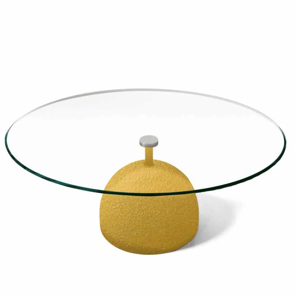 Viadurini Living Moderne Couchtische-Couchtisch aus extra klarem Kristall und Metall Made in Italy - Livigno