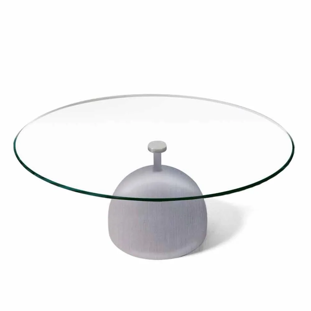 Viadurini Living Moderne Couchtische-Couchtisch aus extra klarem Kristall und Metall Made in Italy - Livigno