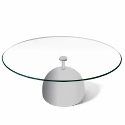 Viadurini Living Moderne Couchtische-Couchtisch aus extra klarem Kristall und Metall Made in Italy - Livigno