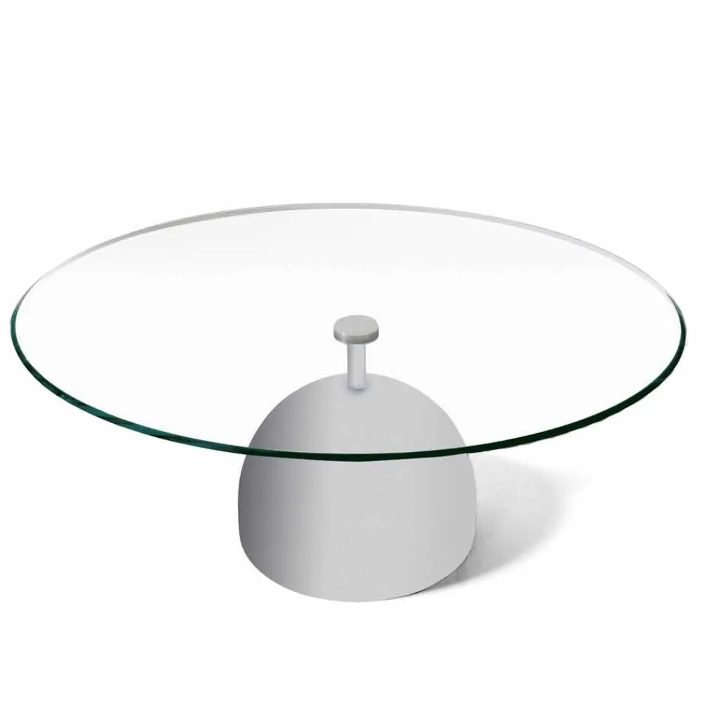 Viadurini Living Moderne Couchtische-Couchtisch aus extra klarem Kristall und Metall Made in Italy - Livigno