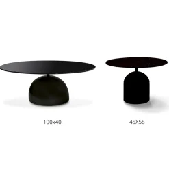 Viadurini Living Moderne Couchtische-Couchtisch aus extra klarem Kristall und Metall Made in Italy - Livigno