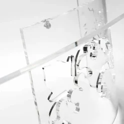 Viadurini Living Moderne Couchtische-Couchtisch aus geräuchertem oder transparentem Plexiglas mit dekoriertem Sockel - Crassus