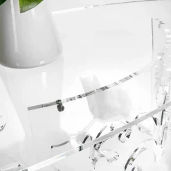 Viadurini Living Moderne Couchtische-Couchtisch aus geräuchertem oder transparentem Plexiglas mit dekoriertem Sockel - Crassus