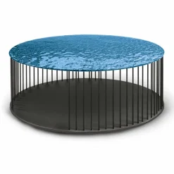 Viadurini Living Moderne Couchtische-Couchtisch aus geschmiedetem Kristall und Metall Made in Italy - Montebianco