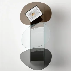 Viadurini Living Moderne Couchtische-Couchtisch aus Glas mit 3 farbigen geformten Platten - Dapy