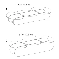 Viadurini Living Moderne Couchtische-Couchtisch aus Glas mit 3 farbigen geformten Platten - Dapy