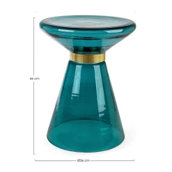 Viadurini Living Moderne Couchtische-Couchtisch aus Glas und Dekor aus vermessingtem Stahl - Gabrio