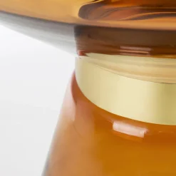 Viadurini Living Moderne Couchtische-Couchtisch aus Glas und Dekor aus vermessingtem Stahl - Gabrio