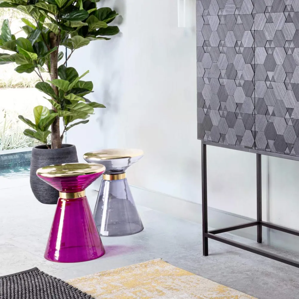 Viadurini Living Moderne Couchtische-Couchtisch aus Glas und elegantem vermessingtem Stahl - Torige