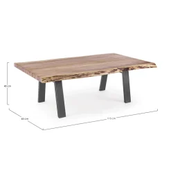 Viadurini Living Moderne Couchtische-Couchtisch aus handgefertigtem Holz und Stahl Homemotion - Tancredi