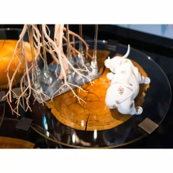 Viadurini Living Moderne Couchtische-Couchtisch aus Holz und Stahl mit Metallbeinen Made in Italy - Damaskus