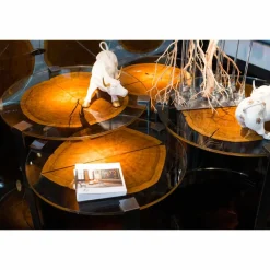 Viadurini Living Moderne Couchtische-Couchtisch aus Holz und Stahl mit Metallbeinen Made in Italy - Damaskus