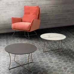 Viadurini Living Moderne Couchtische-Couchtisch aus lackiertem Metall mit HPL-Platte Made in Italy - Numbo