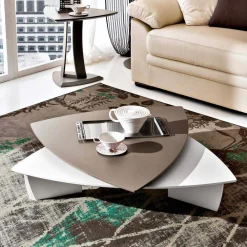 Viadurini Living Moderne Couchtische-Couchtisch aus lackiertem Mdf mit drehbarer Platte Made in Italy - Lisa