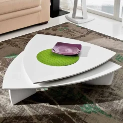 Viadurini Living Moderne Couchtische-Couchtisch aus lackiertem Mdf mit drehbarer Platte Made in Italy - Lisa