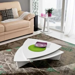 Viadurini Living Moderne Couchtische-Couchtisch aus lackiertem Mdf mit drehbarer Platte Made in Italy - Lisa