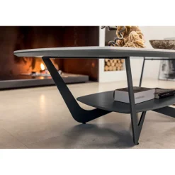 Viadurini Living Moderne Couchtische-Couchtisch aus Metall Keramikplatte mit Aufbewahrung - Emirate