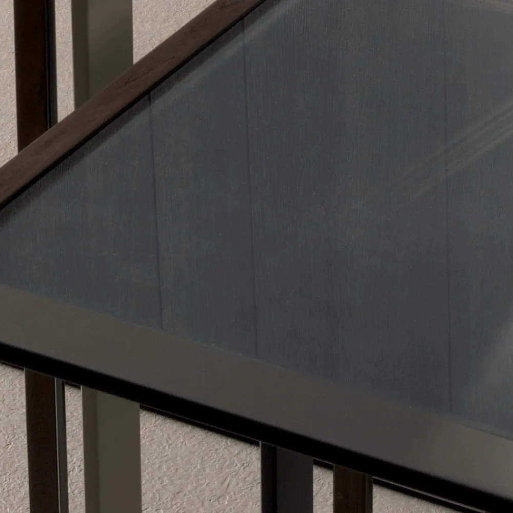 Viadurini Living Moderne Couchtische-Couchtisch aus Metall und Glas mit geometrischem Design - Zigozago