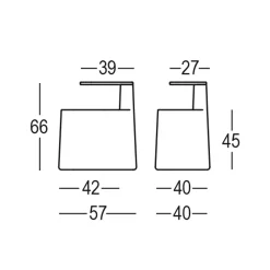 Viadurini Living Moderne Couchtische-Couchtisch aus Polyethylen und Birkenholz Made in Italy - Clio