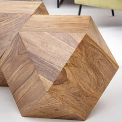 Viadurini Living Moderne Couchtische-Couchtisch aus Sheesham-Holz Design Polygonal Homemotion - Torrice