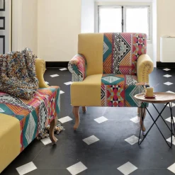 Viadurini Living Moderne Couchtische-Couchtisch aus Teakholz und Stahl Industriedesign - Stiletto