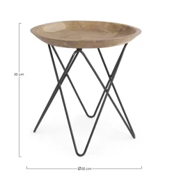 Viadurini Living Moderne Couchtische-Couchtisch aus Teakholz und Stahl Industriedesign - Stiletto