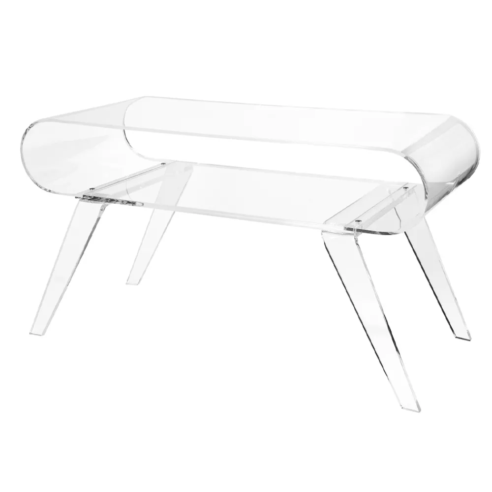 Viadurini Living Moderne Couchtische-Couchtisch aus transparentem Plexiglas oder mit Designholz - Gips