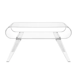 Viadurini Living Moderne Couchtische-Couchtisch aus transparentem Plexiglas oder mit Designholz - Gips