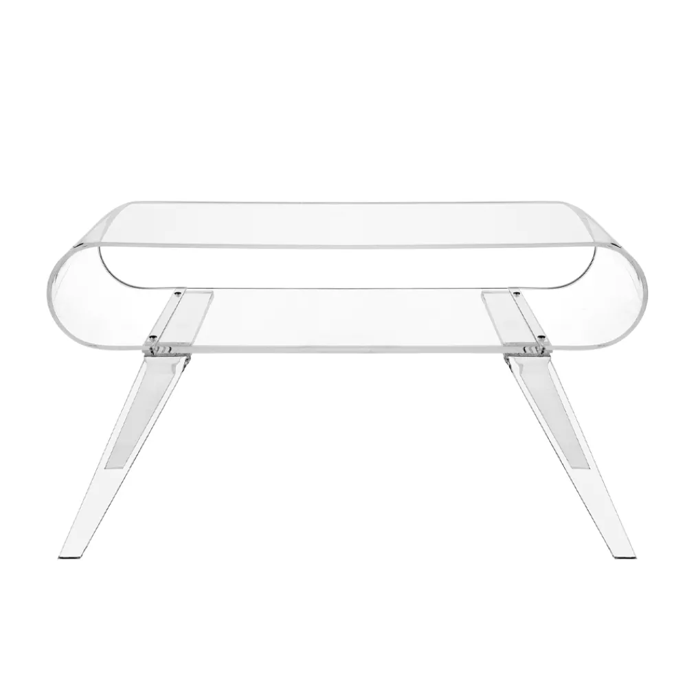 Viadurini Living Moderne Couchtische-Couchtisch aus transparentem Plexiglas oder mit Designholz - Gips