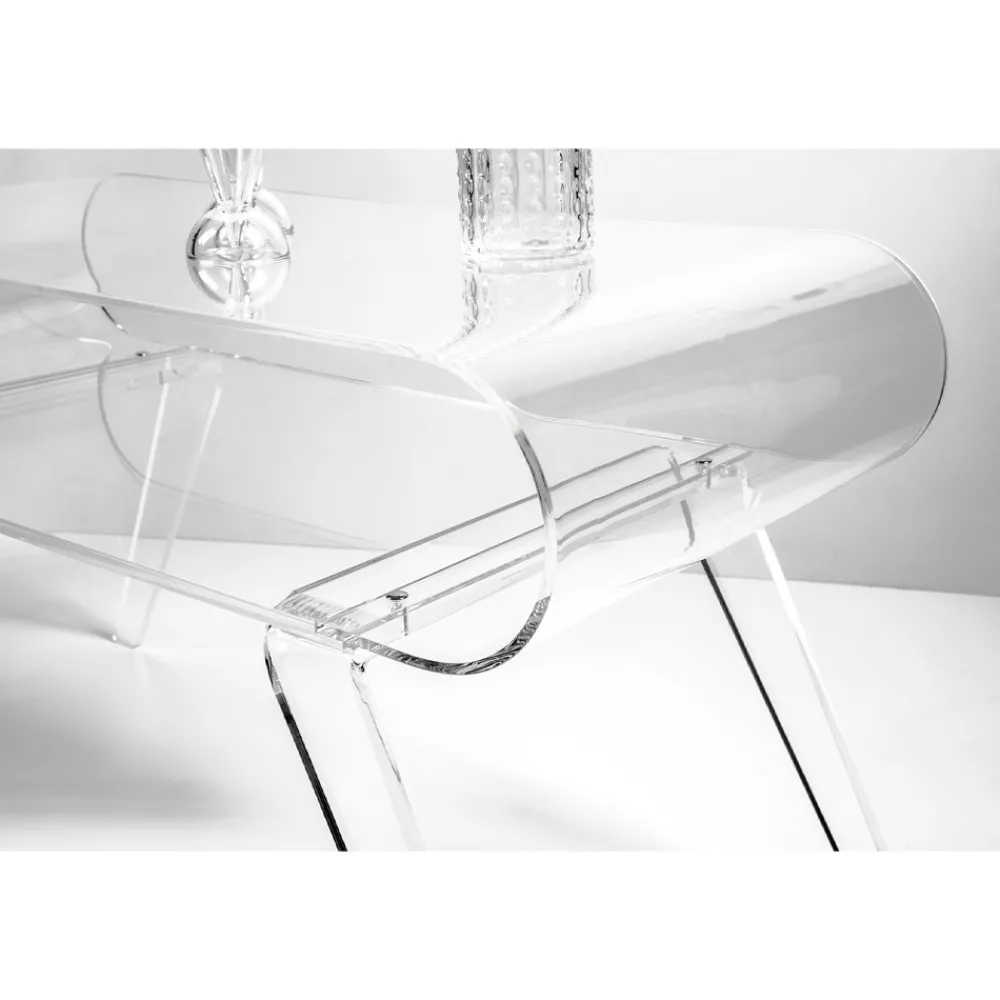 Viadurini Living Moderne Couchtische-Couchtisch aus transparentem Plexiglas oder mit Designholz - Gips