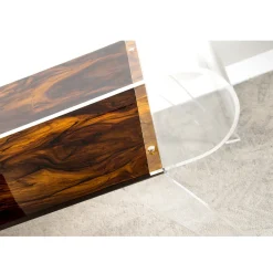 Viadurini Living Moderne Couchtische-Couchtisch aus transparentem Plexiglas oder mit Designholz - Gips