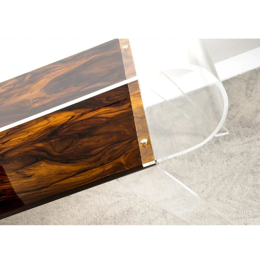 Viadurini Living Moderne Couchtische-Couchtisch aus transparentem Plexiglas oder mit Designholz - Gips