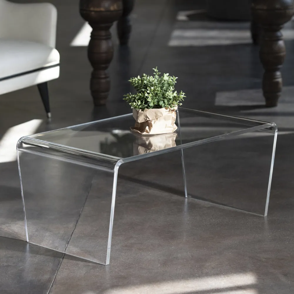 Viadurini Living Moderne Couchtische-Couchtisch aus transparentem Acrylglas von Hand gefaltet - Crosto