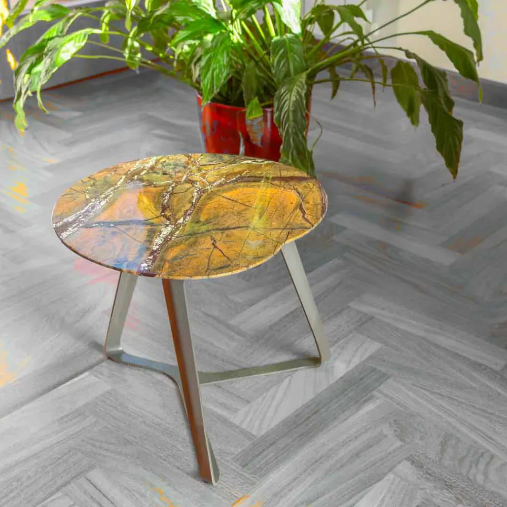 Viadurini Living Moderne Couchtische-Couchtisch handgefertigt aus Marmor und Stahl Made in Italy - Prince