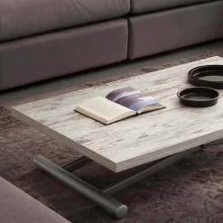 Viadurini Living Tisch Höhenverstellbar-Couchtisch höhenverstellbar mit melaminbeschichteter Tischplatte Nuoro