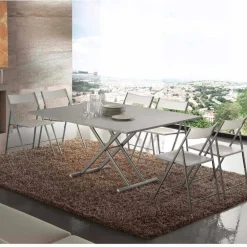 Viadurini Living Tisch Höhenverstellbar-Couchtisch höhenverstellbar mit melaminbeschichteter Tischplatte Nuoro