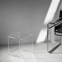 Viadurini Living Moderne Couchtische-Couchtisch Hocker Kristall Transparent Acryl Minimal Italienisch - Plarco