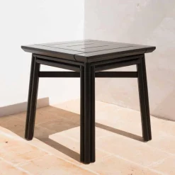 Viadurini in the Garden Garten Beistelltisch-Couchtisch im Freien aus Natur- oder Schwarzholz, 2 Größen - Suzana