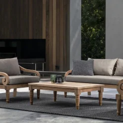 Viadurini in the Garden Garten Beistelltisch-Couchtisch im Freien in rustikalem Teakholz, Homemotion - Ronak