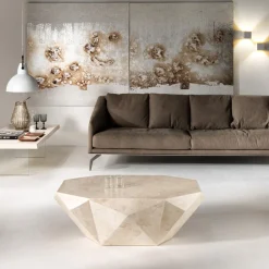 Viadurini Living Couchtische Aus Stein-Couchtisch in Form für den Innenbereich aus Fossil Stone in verschiedenen Ausführungen – Kopfhörer