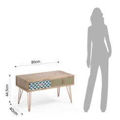 Viadurini Living Moderne Couchtische-Couchtisch mit 2 farbigen und dekorierten doppelseitigen Schubladen – Hassio