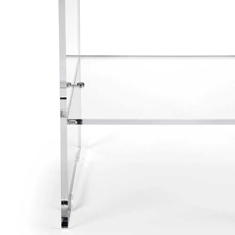 Viadurini Living Moderne Couchtische-Couchtisch mit 1 Regal aus transparentem Plexiglas, hergestellt in Italien – Mulan