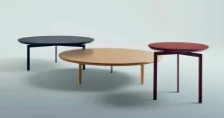 Viadurini Living Moderne Couchtische-Couchtisch mit 3 Stahlbeinen und farbiger Holzplatte – Hübsch