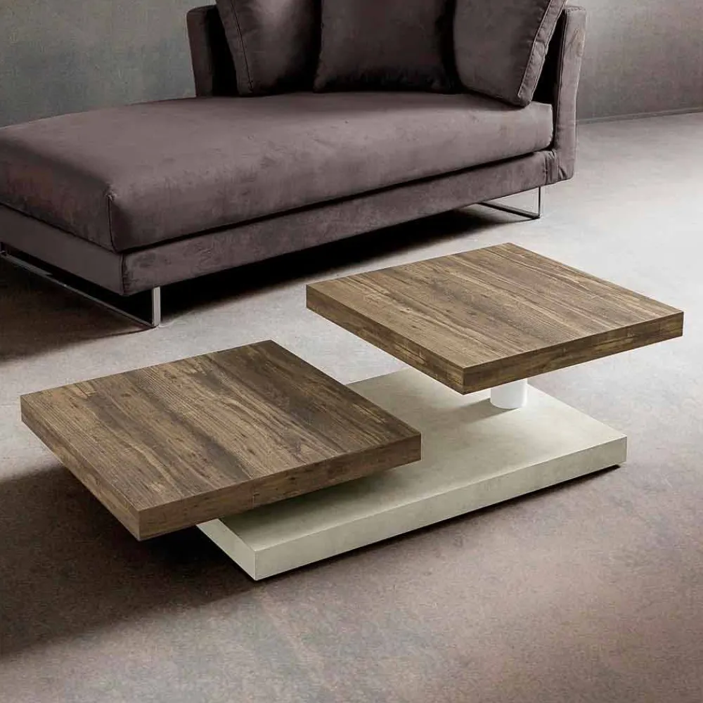 Viadurini Living Moderne Couchtische-Couchtisch mit drehbaren Platten aus HPL Made in Italy, Precious - Paris