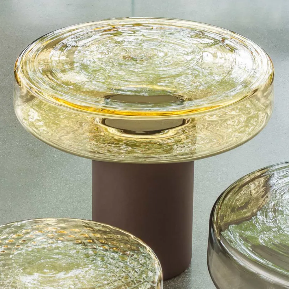 Viadurini Living Moderne Couchtische-Couchtisch mit Glasplatte und Metallgestell, hergestellt in Italien – Batulla