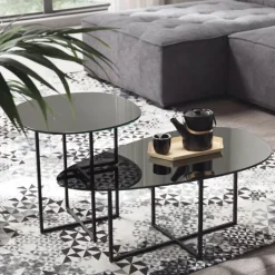 Viadurini Living Moderne Couchtische-Couchtisch mit Glasplatte mit Spiegeleffekt Made in Italy - Sedona